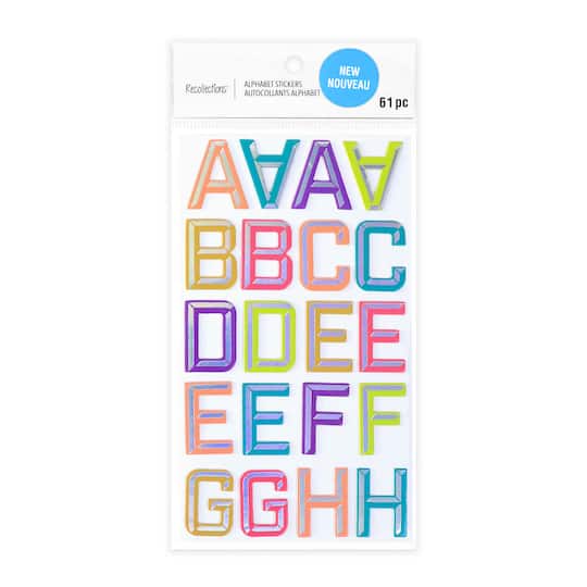 12 Pack: Bright Chipboard Alphabet Stickers by Recollections™